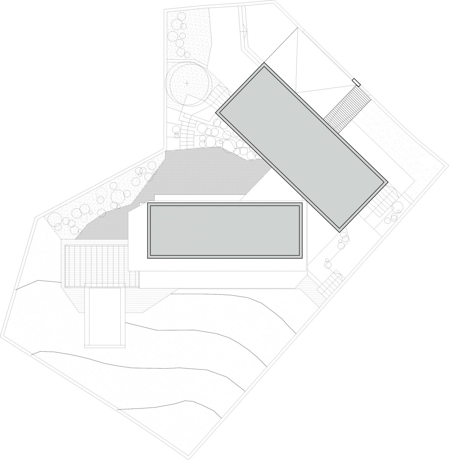 Plano de la planta de cubierta de la vivienda en Rincón de la Victoria